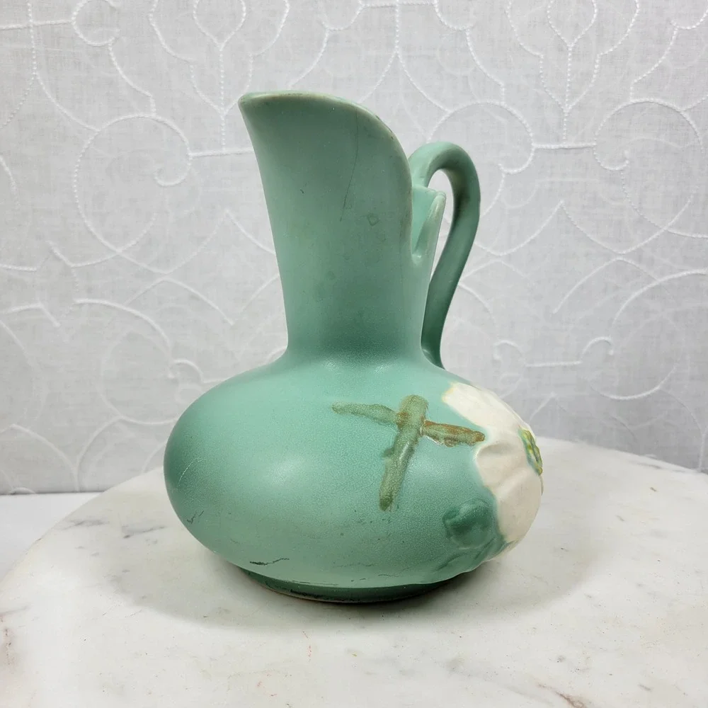 Rare Weller Pottery pitcher (made in Ohio) gorgeous green